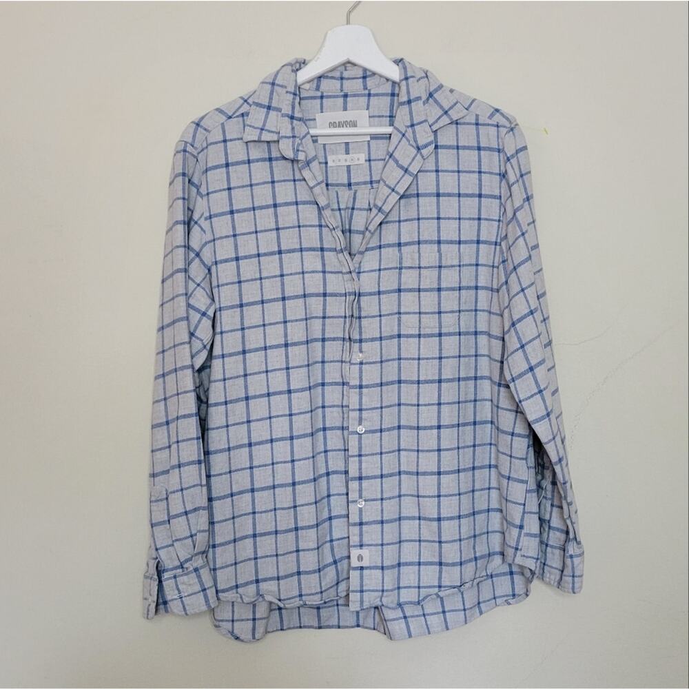 Grayson Flannel Button-Up Grey Large - image 2